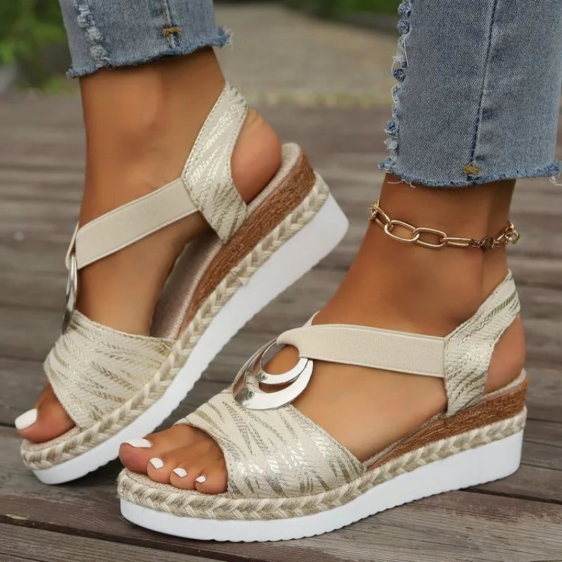 New Sandals Fashion Thick Soled Versatile Women Shoe Summer New Luxury Sexy High Heels Slope Heels Simple Classic Slippers 2026