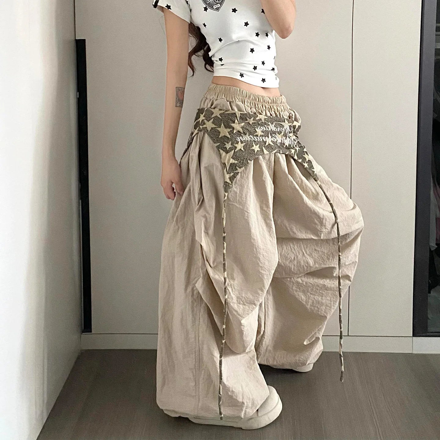 Designer Layering Cargo Pants Women Summer Lightweight Quick-Dry Jazz Dance Trousers Baggy Paratrooper Streetwear Wide Leg Pants