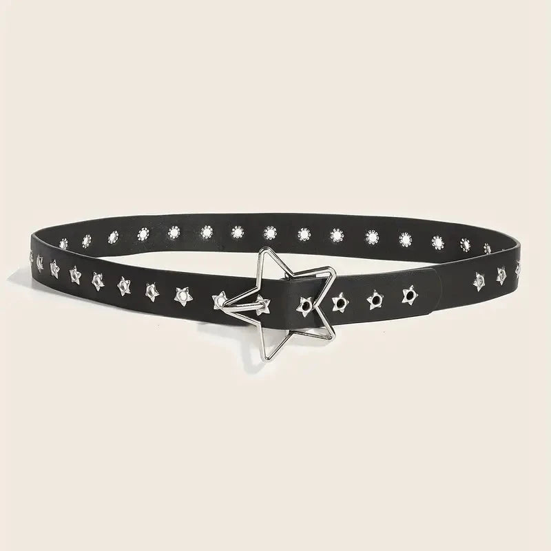Designer Belts for Women High Quality Luxury Palm Punk Harajuku Star Eyelet Y2K Girls Jeans Belt Female Black Waistband Strass