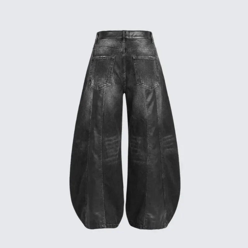 PFNW Street Style Distressed Patchwork Curved Jeans Men's Fashionable Loose Wide Leg Pants 2026 Summer New 28L3113