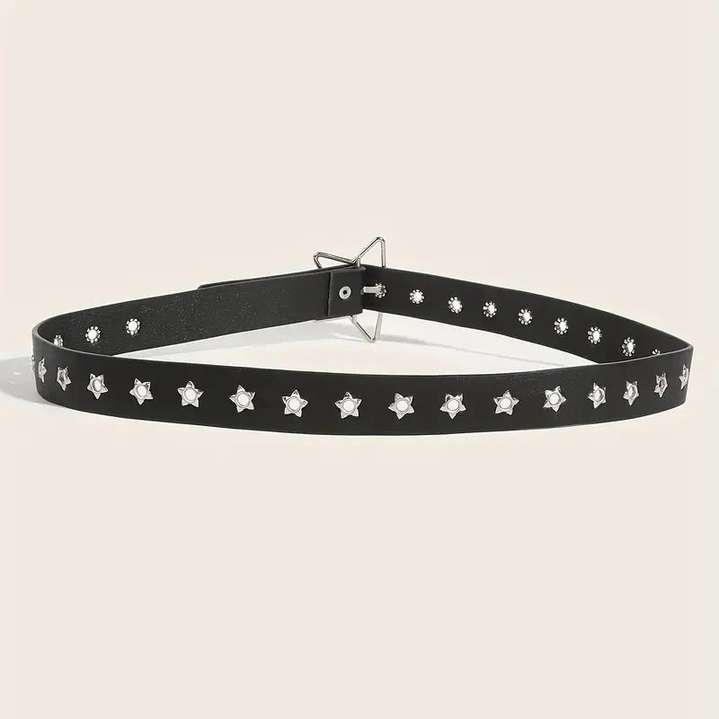 Designer Belts for Women High Quality Luxury Palm Punk Harajuku Star Eyelet Y2K Girls Jeans Belt Female Black Waistband Strass