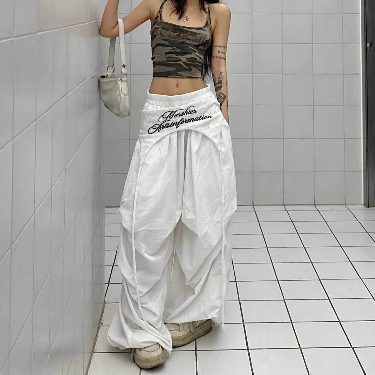 Designer Layering Cargo Pants Women Summer Lightweight Quick-Dry Jazz Dance Trousers Baggy Paratrooper Streetwear Wide Leg Pants