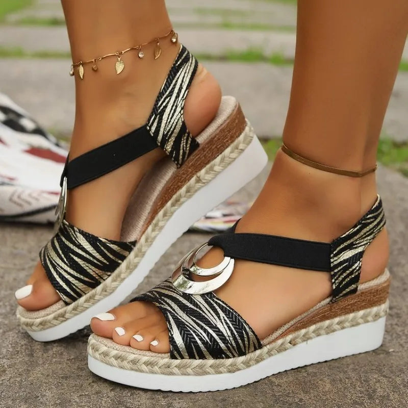 New Sandals Fashion Thick Soled Versatile Women Shoe Summer New Luxury Sexy High Heels Slope Heels Simple Classic Slippers 2026