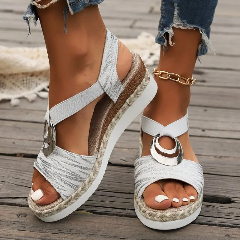 New Sandals Fashion Thick Soled Versatile Women Shoe Summer New Luxury Sexy High Heels Slope Heels Simple Classic Slippers 2026